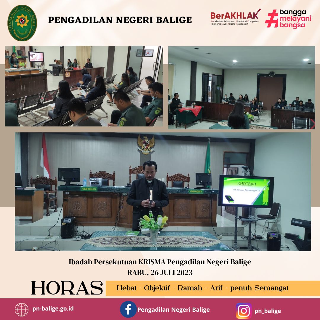 Ibadah Persekutuan KRISMA Pengadilan Negeri Balige Ibadah Persekutuan KRISMA Pengadilan Negeri Balige